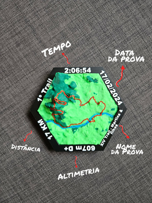 Mapa Personalizado Hexagonal (15cm)